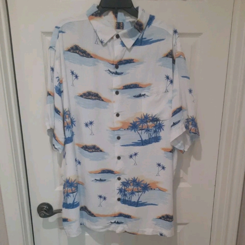 Caribbean Tropical Casual Button Down 2XB